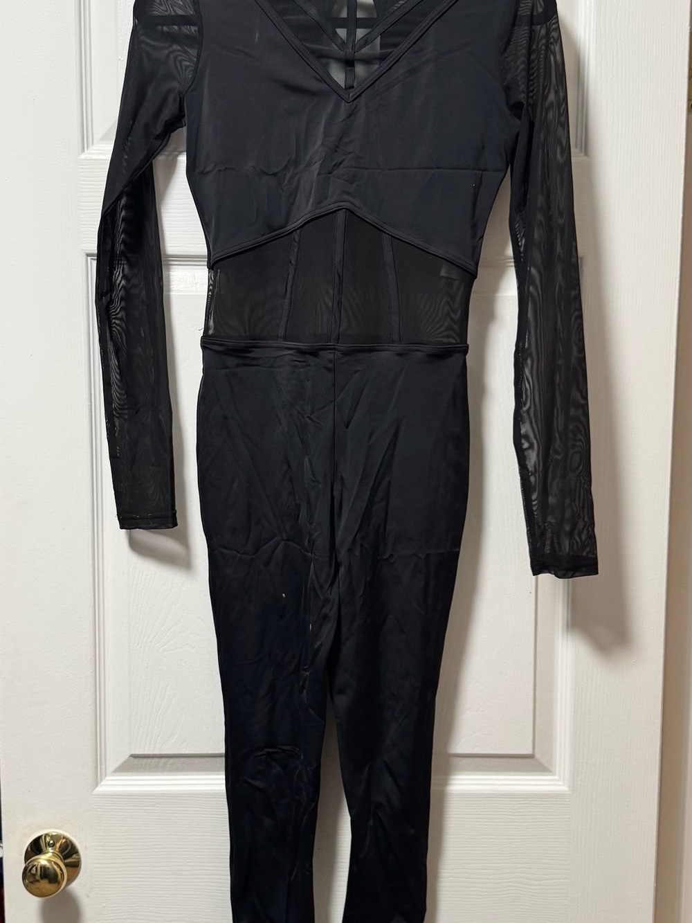 Weissman Black & Mesh Bodysuit SA